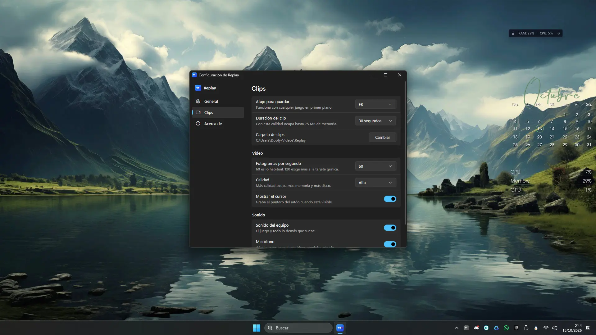 Replay, grabador de clips de juegos para Windows